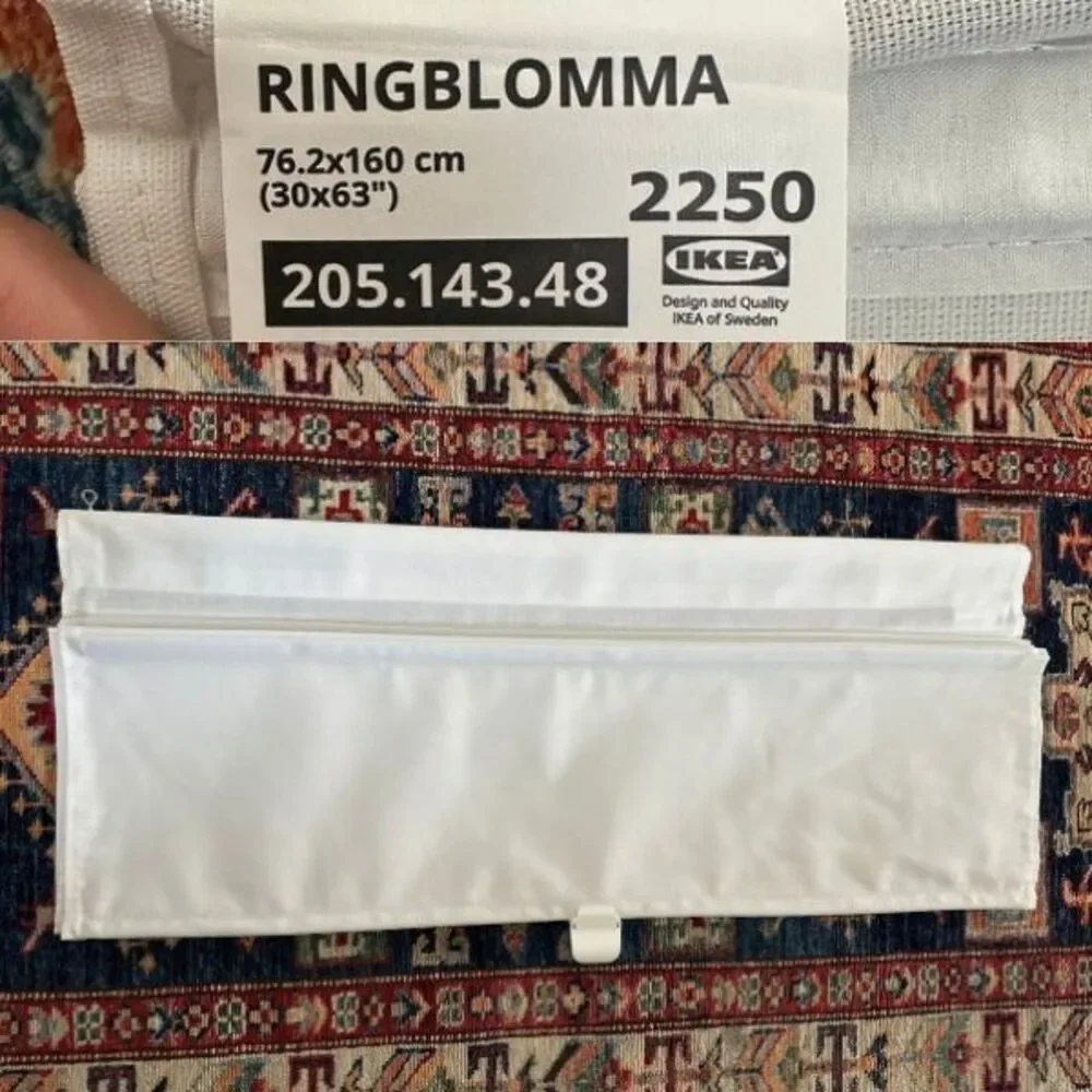 IKEA RINGBLOMMA Roman Blind White Privacy Curtain Magnetic 30x63